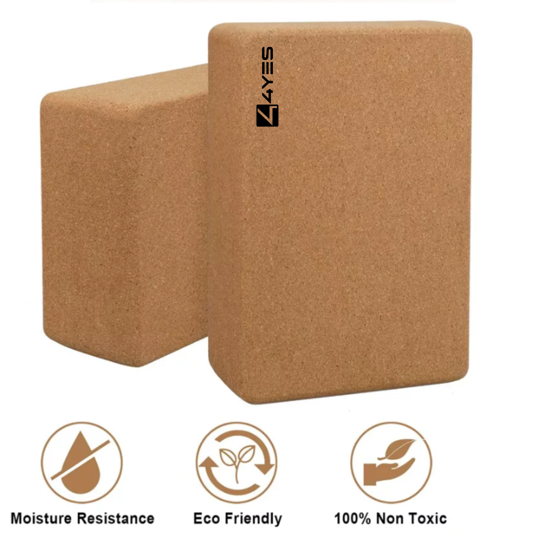 Natural Cork Yoga Block Set Of 2